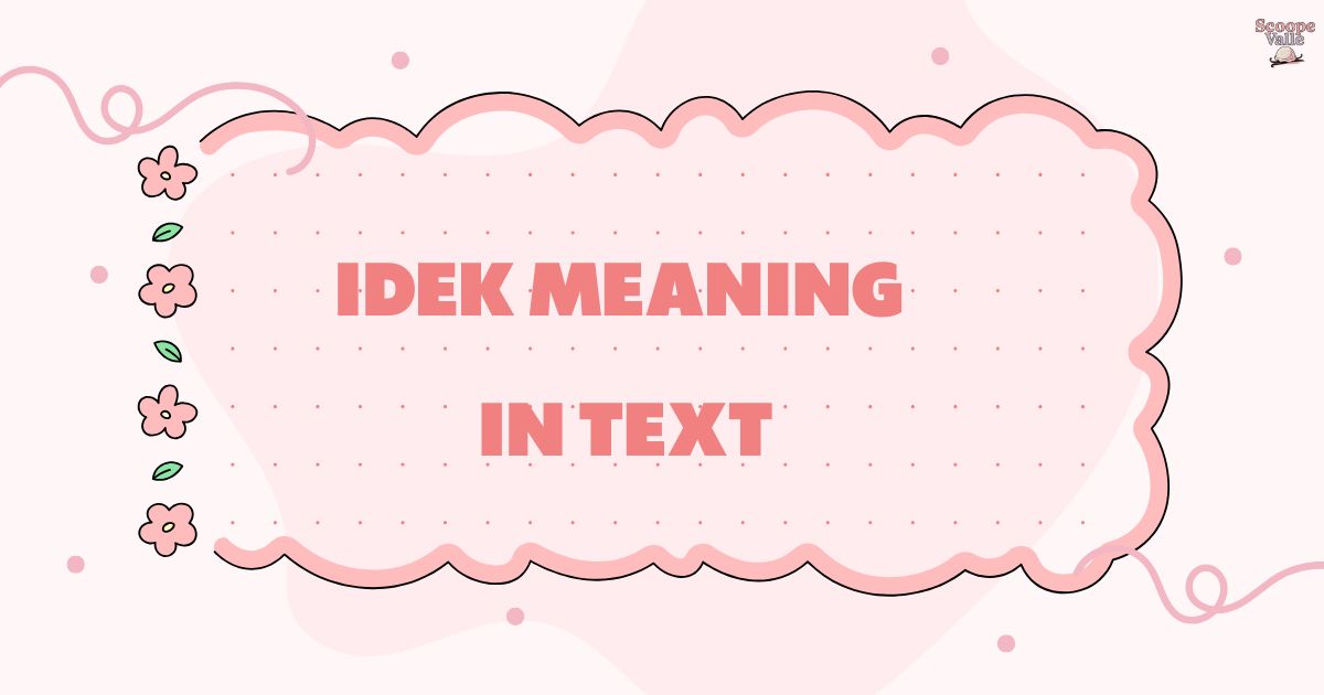IDEK Meaning in Text